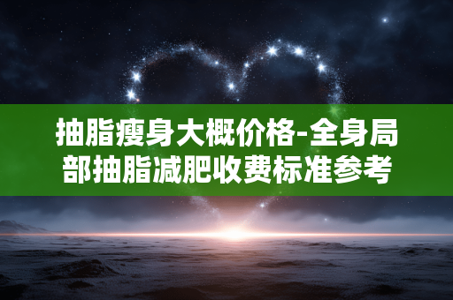 抽脂瘦身大概价格-全身局部抽脂减肥收费标准参考
