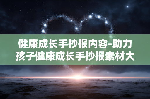 健康成长手抄报内容-助力孩子健康成长手抄报素材大集合