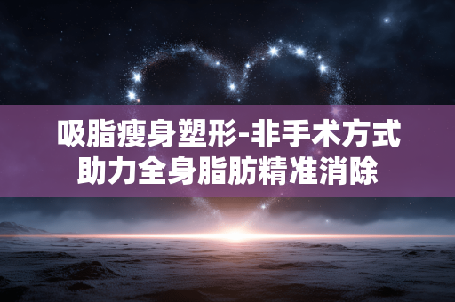 吸脂瘦身塑形-非手术方式助力全身脂肪精准消除 吸脂瘦身塑形-非手术方式助力全身脂肪精准消除