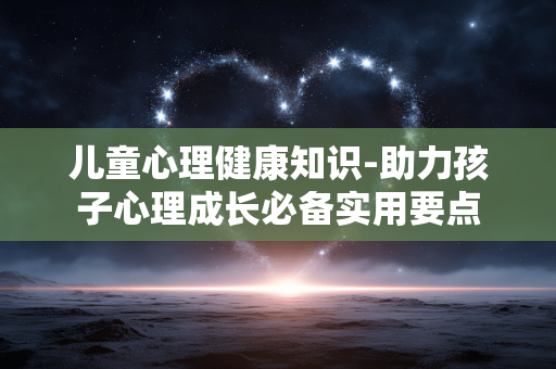 儿童心理健康知识-助力孩子心理成长必备实用要点