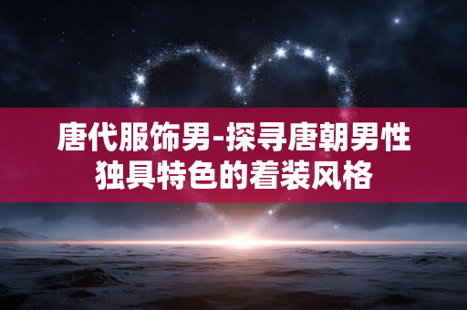 唐代服饰男-探寻唐朝男性独具特色的着装风格