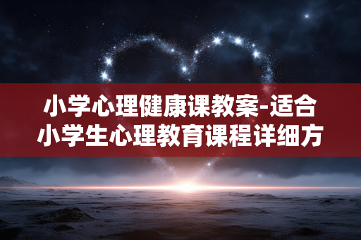 小学心理健康课教案-适合小学生心理教育课程详细方案