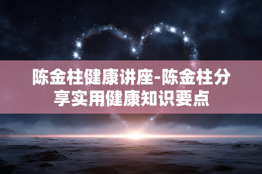 陈金柱健康讲座-陈金柱分享实用健康知识要点