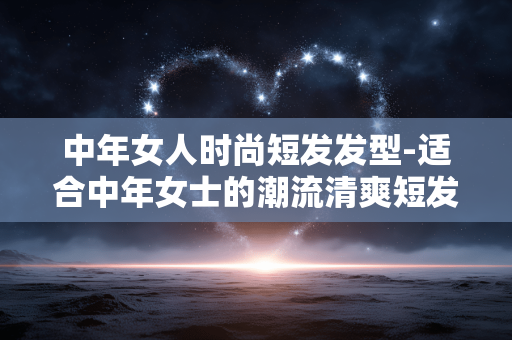 中年女人时尚短发发型-适合中年女士的潮流清爽短发款式