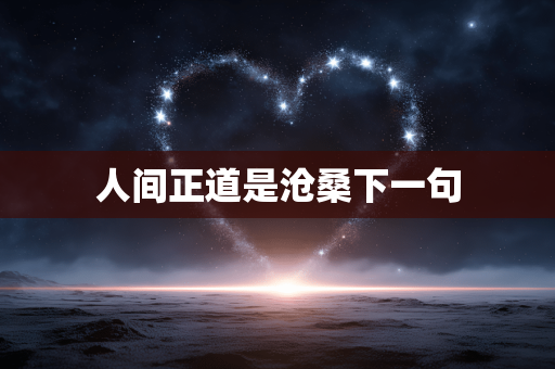 人间正道是沧桑下一句