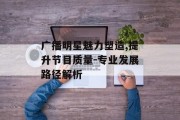 广播明星魅力塑造,提升节目质量-专业发展路径解析