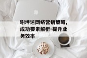 谢坤达网络营销策略,成功要素解析-提升业务效率