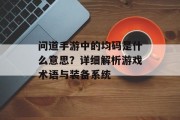 问道手游中的均码是什么意思？详细解析游戏术语与装备系统