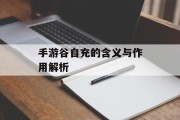 手游谷自充的含义与作用解析