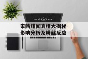 宋茜绯闻真相大揭秘-影响分析及粉丝反应