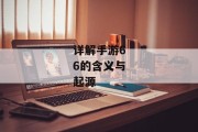 详解手游66的含义与起源