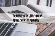 关键词优化,提升网站排名-SEO策略解析