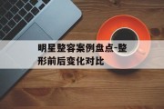 明星整容案例盘点-整形前后变化对比