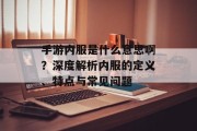 手游内服是什么意思啊？深度解析内服的定义、特点与常见问题