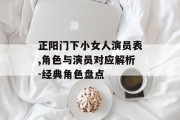 正阳门下小女人演员表,角色与演员对应解析-经典角色盘点