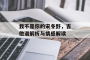 我不是你的宋冬野，吉他谱解析与情感解读
