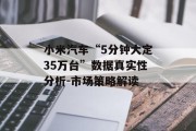 小米汽车“5分钟大定35万台”数据真实性分析-市场策略解读