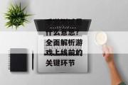 手游测试是什么意思？全面解析游戏上线前的关键环节