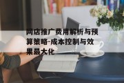 网店推广费用解析与预算策略-成本控制与效果最大化