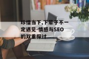 珍惜当下,下辈子不一定遇见-情感与SEO的双重探讨