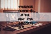 手机壁纸黑白简约时尚--黑白极简风：时尚手机壁纸新潮流