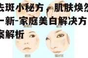去斑小秘方，肌肤焕然一新-家庭美白解决方案解析