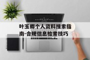 叶玉卿个人资料搜索指南-合规信息检索技巧