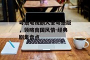 粤语电视剧大全粤语版，领略南国风情-经典剧集盘点