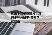 批量下载必应图片，支持多种分辨率-高效下载指南