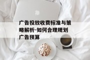 广告投放收费标准与策略解析-如何合理规划广告预算