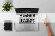 手游定制是什么意思？
