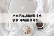 小米汽车,新能源技术创新-市场前景分析