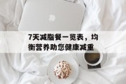 7天减脂餐一览表，均衡营养助您健康减重