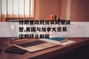 特朗普政府贸易政策调整,美国与加拿大贸易谈判终止解析