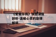 《爱是你我》情感深度剖析-温暖心灵的旋律解读
