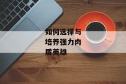 如何选择与培养强力肉盾英雄