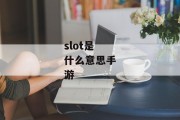 slot是什么意思手游