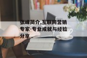 张峰简介,互联网营销专家-专业成就与经验分享