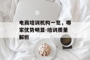 电商培训机构一览，哪家优势明显-培训质量解析