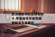 武汉减肥训练营排名前十,专业指导与高效减肥解决方案解析