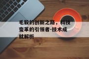 毛毅的创新之路，科技变革的引领者-技术成就解析