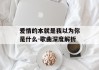 爱情的本就是我以为你是什么-歌曲深度解析